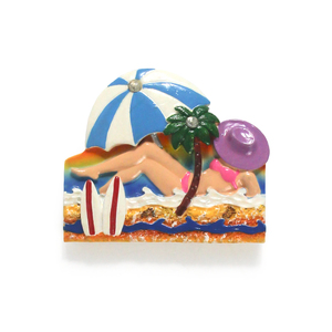 Aimant de réfrigérateur souvenir 3D fait à la main personnalisé aimant de réfrigérateur en résine IBIZA MAJORCA de style île de conception de plage - Product Image 3