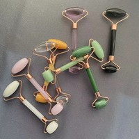 Rouleau facial personnalisé en jade naturel de haute qualité Outil de massage gua sha pour spa de beauté Ensemble rouleau de jade et gua sha pour le visage et les yeux