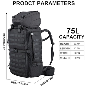 Mochila Táctica Unisex Resistente de 75L para Escalada y Montañismo, Desmontable, Impermeable, con Sistema Molle - Product Image 2