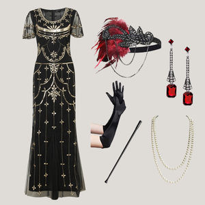 <span class=keywords><strong>Robe</strong></span> de soirée Charleston vintage style années <span class=keywords><strong>20</strong></span>, inspirée de La Grande Guerre Gatsby, pour soirée de gala ou bal - Product Image 5