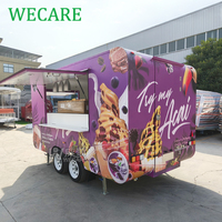 Remorque de bar mobile WECARE entièrement équipée pour la vente de glaces, café, hot-dogs, pizzas et autres snacks, avec cuisine complète.