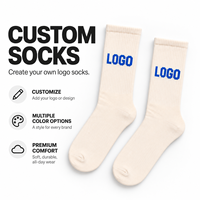 Chaussettes basses personnalisées Off White avec motif bleu et texte rouge, ajoutez vos couleurs et texte de logo, faible MOQ