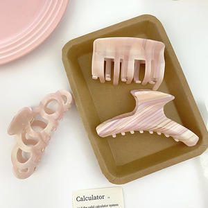 Phong Cách Hàn Quốc Mới Cao Cấp Cảm Giác Thạch Dễ Thương Tươi <span class=keywords><strong>Lotus</strong></span> Gốc Tinh Bột Màu Mùa Xuân Mùa Hè Axit axetic Clip Cá Mập Clip Tóc Móng Vuốt - Product Image 2