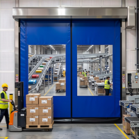 Puertas enrollables industriales de PVC de alta velocidad, impermeables y automáticas, para talleres, duchas de aire y puertas de acceso con cremallera.