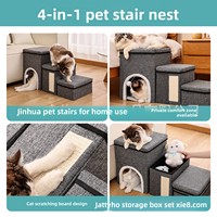 Escabeau pliable antidérapant pour animaux de compagnie avec rangement pour chiens et chats, pour monter sur les canapés et les escaliers