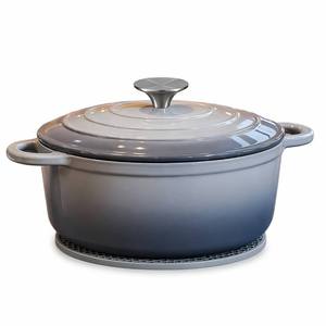 <span class=keywords><strong>Cocotte</strong></span> <span class=keywords><strong>en</strong></span> <span class=keywords><strong>fonte</strong></span> émaillée gris dégradé avec bouton, antiadhésive, pour ragoûts, idéale pour cuisine, restaurant, vente <span class=keywords><strong>en</strong></span> gros - Product Image 1