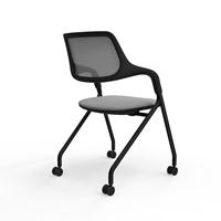 Chaise de formation moderne à dossier en maille confortable, avec accoudoirs fixes, empilable et pliable, idéale pour les salles de formation scolaires – Vente directe usine