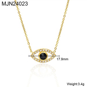 Colliers pendentifs œil du diable pour femmes, en acier inoxydable plaqué or 18 carats, résistants à la corrosion et imperméables, bijoux de mode MICCI - Product Image 6