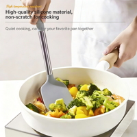 Ensemble de spatules de cuisine en silicone antiadhésives, spatule en silicone souple résistante aux hautes températures, sans odeur, manche en acier inoxydable pour la cuisson