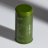 Boîte de conserve ronde en fer blanc de qualité alimentaire avec double couvercle, hermétique, pour poudre de cacao et matcha, avec logo personnalisé imprimé
