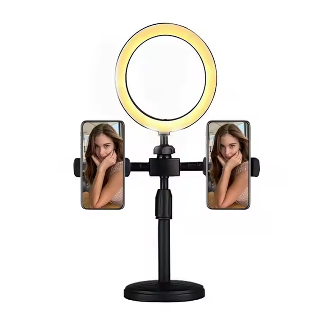OEM Factory Outlet RGB 6 Inch Ring Light Beauty Wired Light Live Streaming Table Desktop Disc Holder With Dual Clips LED Lights
