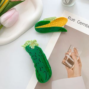 Cá Nhân Sáng Tạo Vui Màu Xanh Lá Cây Dưa Chuột Hình Dạng Cellulose Acetate Tóc Claw Clip Chất Lượng Cao Phụ Nữ Của Tóc Phụ Kiện Ngọt Ngào - Product Image 2