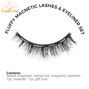 Ciglia magnetiche abestype 5d 3 paia con pinzette magnetiche impermeabili per Eyeliner liquido applicatore Kit scatola di imballaggio personalizzata - Product Image 2