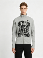 Haut zippé à col montant pour homme, style rétro grunge, coupe slim, côtelé, streetwear, esthétique Y2K, décontracté, veste d'automne