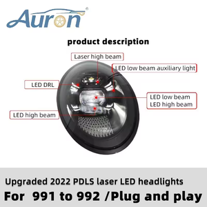 ไฟหน้า AURON Quad-Beam LED Chip 12V 6000K 36W 6000 ลูเมนส์ ใหม่ สำหรับ Porsche 911 2012-2018 991.1 ชุดดัดแปลงไฟหน้า - Product Image 2