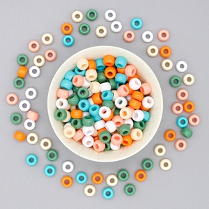 Transparent Solid Bulk Various Crystal Plastic Pony Beads Frosted Color For Jewelry Making