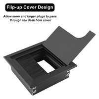 Cache-câble de bureau carré en métal anti-poussière 80 mm x 80 mm pour ordinateur et bureau