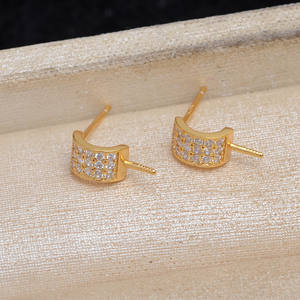 Crochets d'oreille en argent 925 pour la création de bijoux en perles, accessoires semi-finis pour boucles d'oreilles avec support vide, aiguille droite de 3 mm - Product Image 3