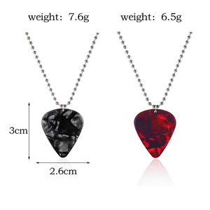 Collar con Púa de <span class=keywords><strong>Guitarra</strong></span>, Colgante de Corazón con Rubí, Cadena para Clavícula Estilo <span class=keywords><strong>Eddie</strong></span> Munson, Gargantilla Punk de Stranger Things, Joyería de Cosplay, Regalos - Product Image 3