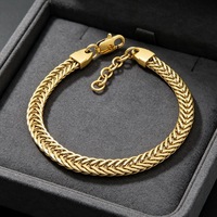 Bracelet jonc unisexe en acier inoxydable style punk hip-hop, motif os de dragon, avec fermoir réglable, chaîne cubaine vintage pour homme
