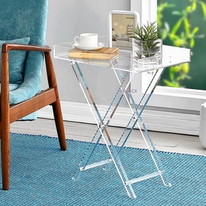 Tavolo da caffè in acrilico trasparente in stile moderno in <span class=keywords><strong>Plexiglass</strong></span> pieghevole tavolo da tè per soggiorno allungabile <span class=keywords><strong>mobili</strong></span> per la casa - Product Image 1