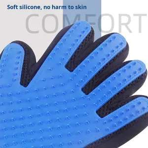 Guantes de baño ecológicos transfronterizos para mascotas para perros, masaje de aseo y cepillo hechos de goma duradera, suministros para mascotas - Product Image 4