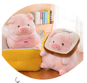 Stokta yumuşak kawaii sevimli plushie stuffed che hayvan domuz yastık dolması tost ekmeği Bellyband domuz peluş oyuncak - Product Image 6
