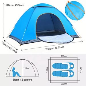 Accessoires de randonnée, tente de camping familiale portable pour 1 à 2 personnes, ouverture automatique rapide, pour pique-nique en plein air - Product Image 4