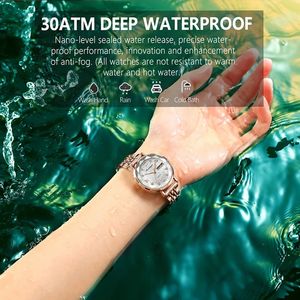 POEDAGAR 3012 Luxury Fashion Vintage Women's Quartz <b>Watch</b> Waterproof Calendar Stainless Steel Strap Ladies Wristwatch for Women - Product Image 6