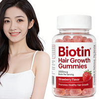 Bonbons gélifiés à la biotine pour la croissance des cheveux, antioxydants, nourrissants pour les follicules, sans sucre, renforcent les racines des cheveux, en bouteille