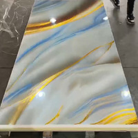 Panneau mural en PVC 3D imitation marbre de grande taille 1220x2440 mm, résistant au feu, avec service de découpe sur mesure, utilisation moderne pour salle de bain/entrepôt