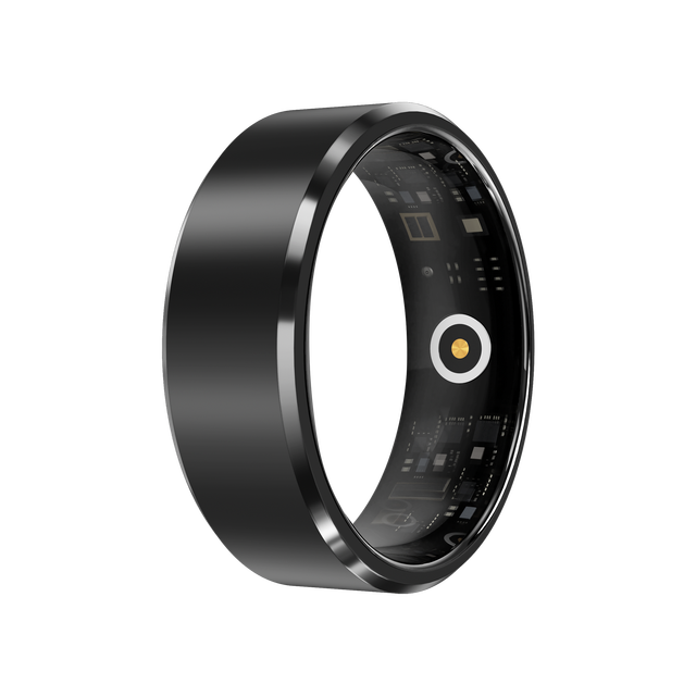 Stainless Steel Smart Ring Blood Oxygen Sleep Monitor Fitness Tracker Unisex Couple Health Wearable Tech