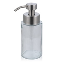 Pabrik grosir berbusa Dispenser sabun dengan jelas botol lebar pembukaan Matte hitam Matte pompa logam kepala 45mm