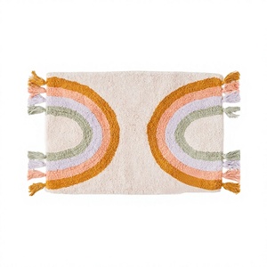 Tapis de bain et tapis en coton écologiques personnalisés, fabriqués à la machine, style américain, motif floral, séchage rapide, marque ITHL - Product Image 1