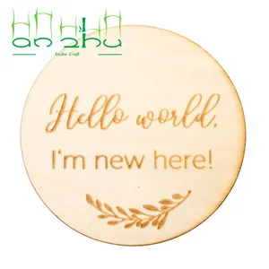 Light Wood Pregnancy Journey Markers Double Sided Engraved Photo Prop Monthly Milestone Baby Discs