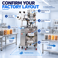 Machine d'emballage de portions DEEPACK avec dosage de coupelles réglable et scellage de sachets arrondis pour snacks grillés