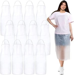 Wholesale Disposable Transparent Waterproof PE Cross Back <b>Apron</b>, Ideal for Cooking, Cleaning & Food Processing Protection - Product Image 1
