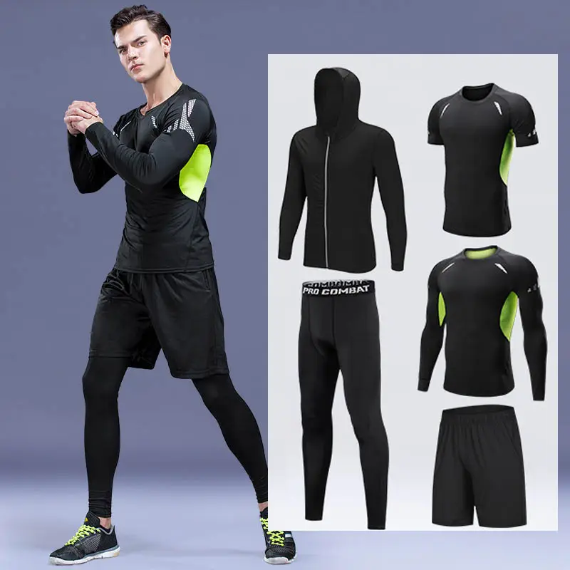 Hoge Kwaliteit Mannen Snel Droog T-Shirt Sportkleding Sportpak Sportkleding Ensembles Pour Hommes Sweatsuit Jogging Trainingspakken Set