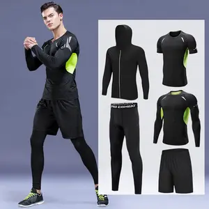 Kualitas Tinggi Pria Cepat Kering T Shirt Pakaian Olahraga Track Suit Olahraga Setelan Pakaian Olahraga Set Pour Hommes Sweatsuit Jogging