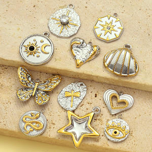 Stainless Steel 18k Gold Plated Two Tone Irregular Geometric Shape Love Shell <strong>Honey</strong> Moon DIY Waterproof <strong>Charm</strong> Yf6605 - Product Image 1