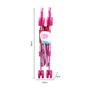 Jeux de rôle Filles Rose Poupée Chariot Pretend Play <span class=keywords><strong>Jouet</strong></span> en métal Poussette de poupée pliable de haute qualité pour enfants, Baby Push Toy Car - Product Image 6