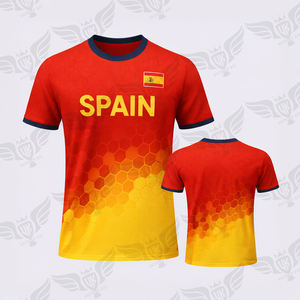 Camiseta de Fútbol Sublimada Personalizada, Camiseta Retro de la Selección Nacional de España, Personalizable, Camiseta para Fanáticos de la Copa Mundial de Fútbol 2026 - Product Image 3