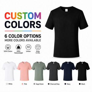 เสื้อยืดคอตตอนแท้ 100% หนัก 260 กรัม คอกลม  ไม่มีลาย  สำหรับผู้ชายและผู้หญิง ขายส่ง ไซส์ใหญ่พิเศษ S-4XL รับสกรีนโลโก้ - Product Image 2