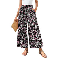 Pantalon large décontracté pour femme, taille élastique à cordon, imprimé numérique, style vintage, pour l'été, la plage et les vacances, respirant, OEM ODM