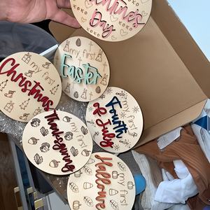 PAFU Letrero de Madera 3D 'Hello World', Tarjetas de Hitos para Bebés, Mis Primeras Celebraciones, Mis Primeros Accesorios para Fotos del 4 de Julio - Product Image 5