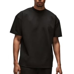 T-shirt unisexe surdimensionné en coton tricoté 100 % de haute qualité, vierge pour impression par transfert thermique, pour homme, modèle lourd et ample - Product Image 1