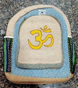 Handmade Natural <b>Hemp</b> <b>Backpack</b> Indian Designer Eco-Friendly Fashion Girls Boys Vintage Ethnic Style Zipper Two Straps Cotton - Product Image 1