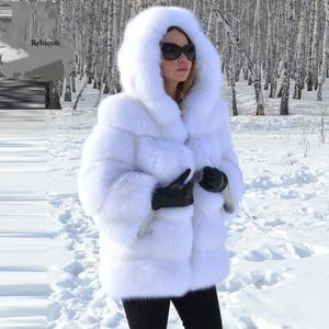 Europe et les états-unis 2024 automne hiver femmes long mince manteau de fourrure de renard nouveau chapeau de fourrure de lapin imitation en gros - Product Image 1