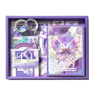 1 boîte <span class=keywords><strong>de</strong></span> papier artisanal, série <span class=keywords><strong>de</strong></span> carnets <span class=keywords><strong>de</strong></span> notes sur le thème des papillons, coffret cadeau en papier artisanal - Product Image 5