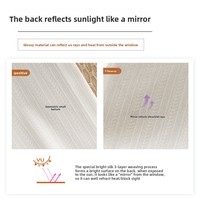 Cortina de Gasa Espejo 100% Poliéster, Aislamiento Térmico para Todas las Estaciones, Protección Solar, Ventana de Baía, Sala de Estar, Nuevo Diseño Moderno con Hojas Pequeñas